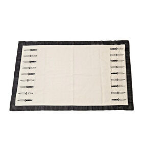 Sin in Linen Switchblade Pocket Knives Embroidered Kitchen Towel Dishcloth